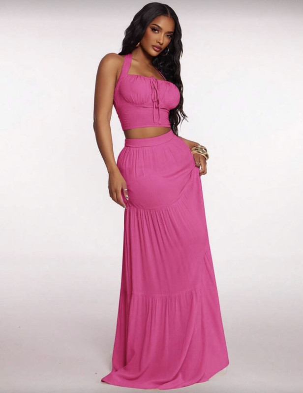 Hot pink Fuchsia Cotton Vacation Set