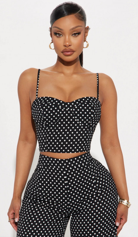 Payton Polka Dot Pant Set - Black/White