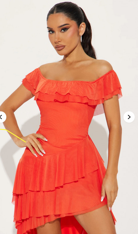 Mila Ruffle Maxi Dress Orange