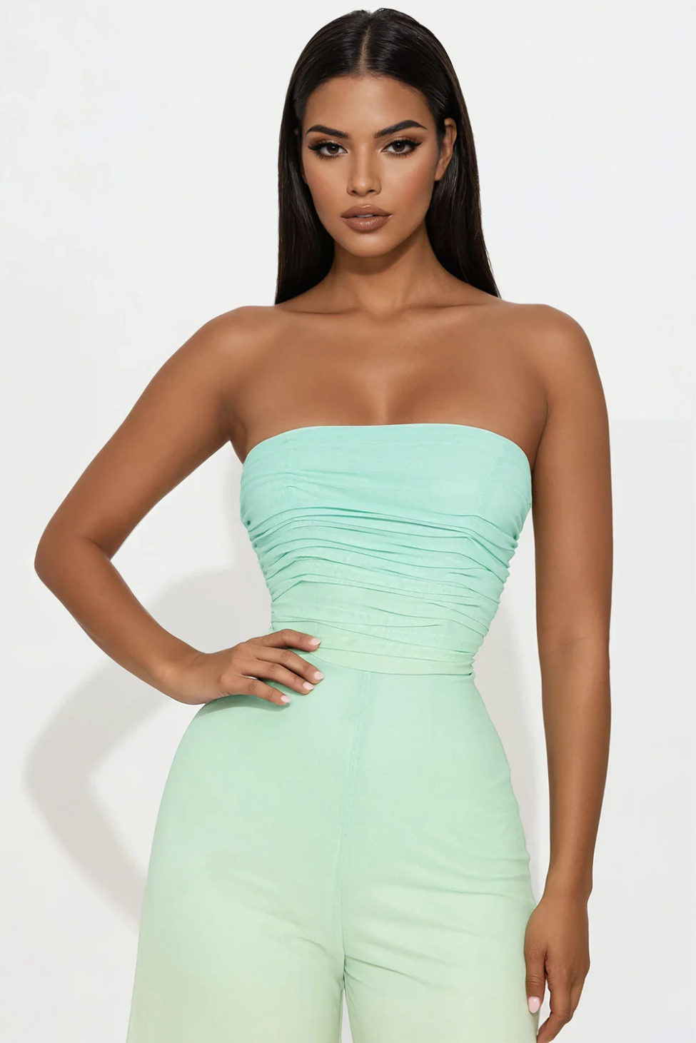 Sipping Mai Tais Mesh Jumpsuit - Aqua/Combo