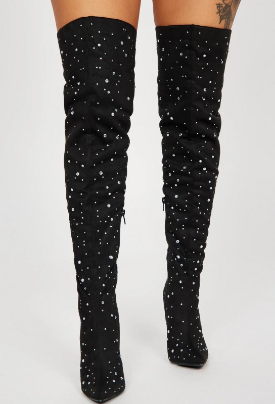 Vienna Embellished Over The Knee Boots