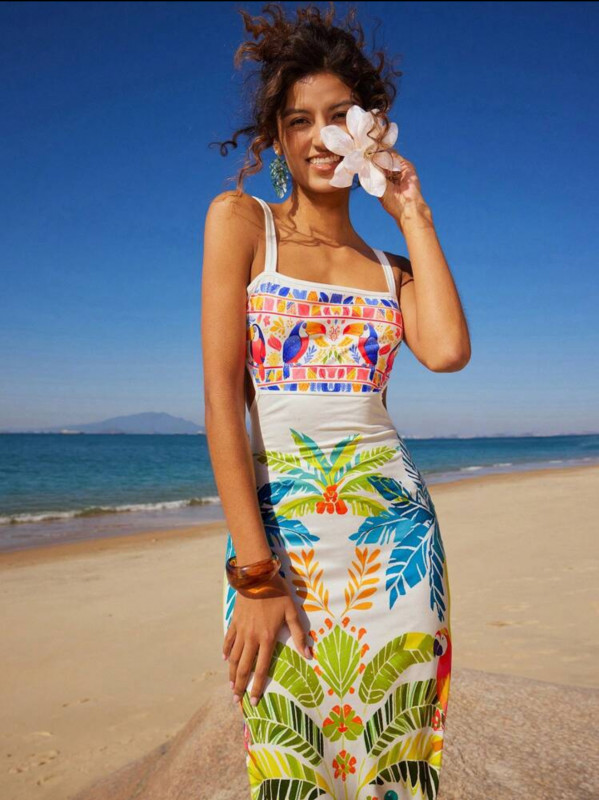 Tropical printed dress