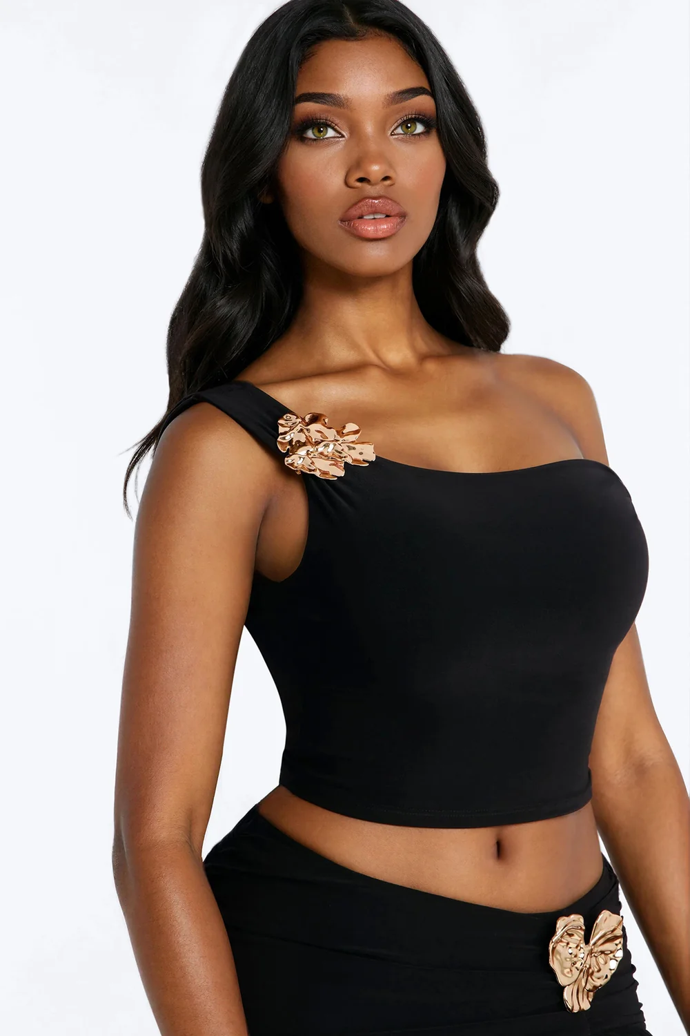 Marjorie Hardware Off Shoulder Maxi Skirt Set