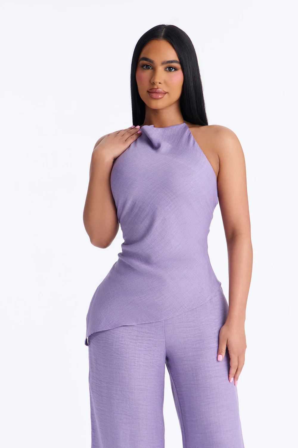 Irene Halter Asymmetrical Pant Set
