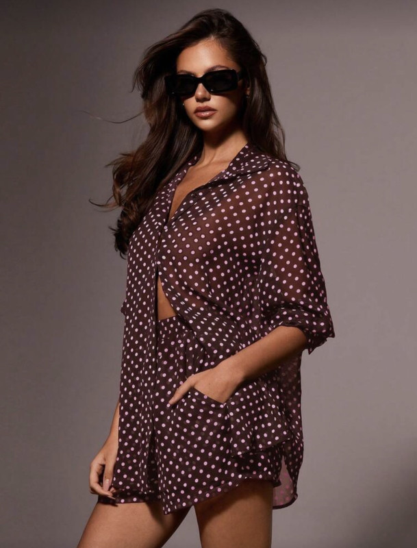 Burgundy polka set