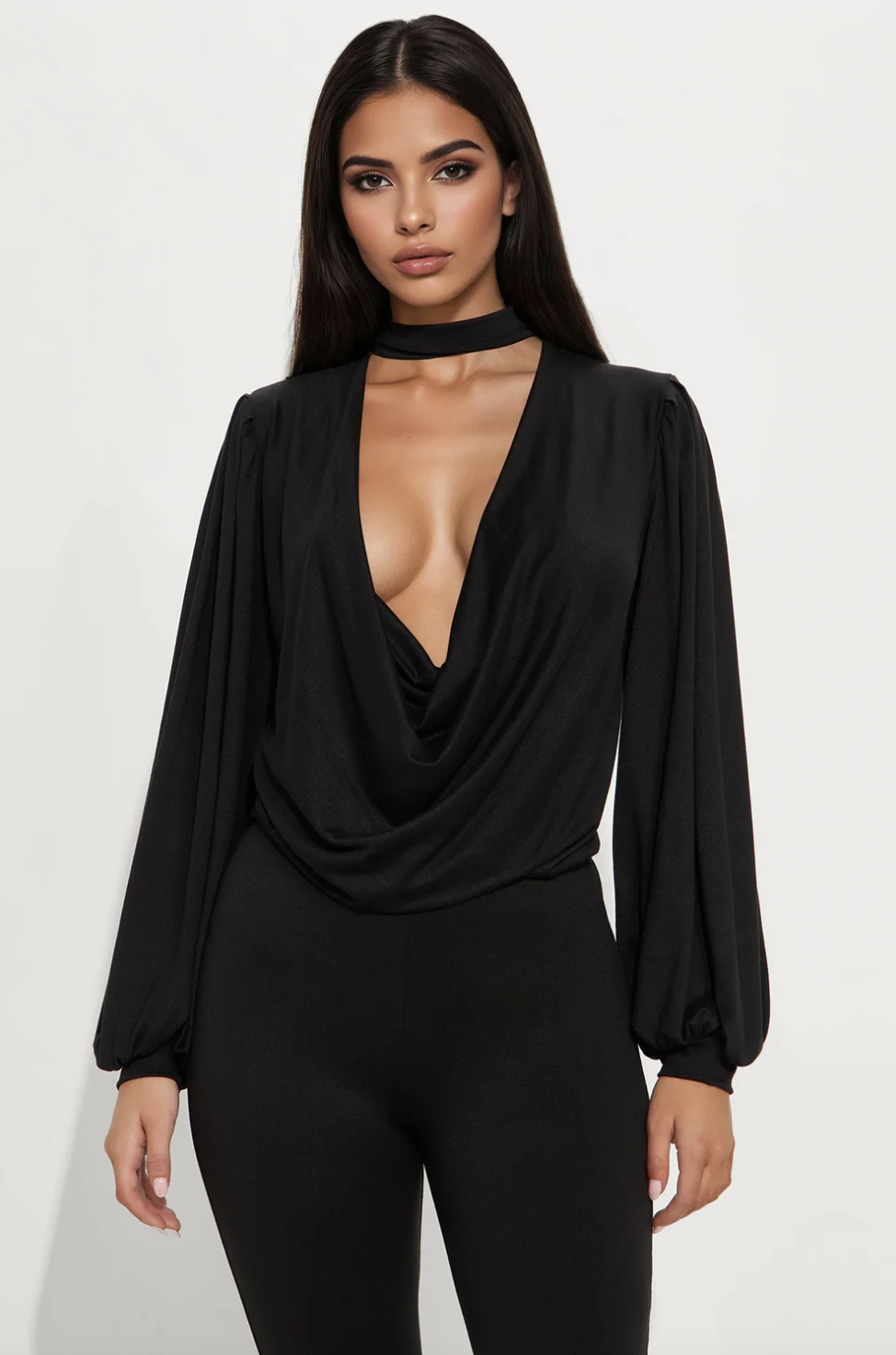 Seraphina Long Sleeve Jumpsuit - Black