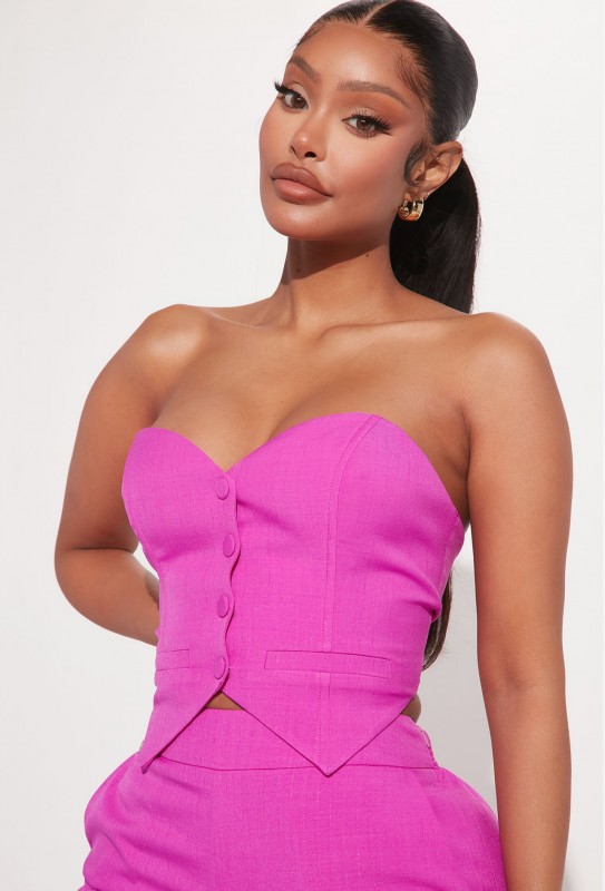Amelia Two Piece Pant Suit - Fuchsia
