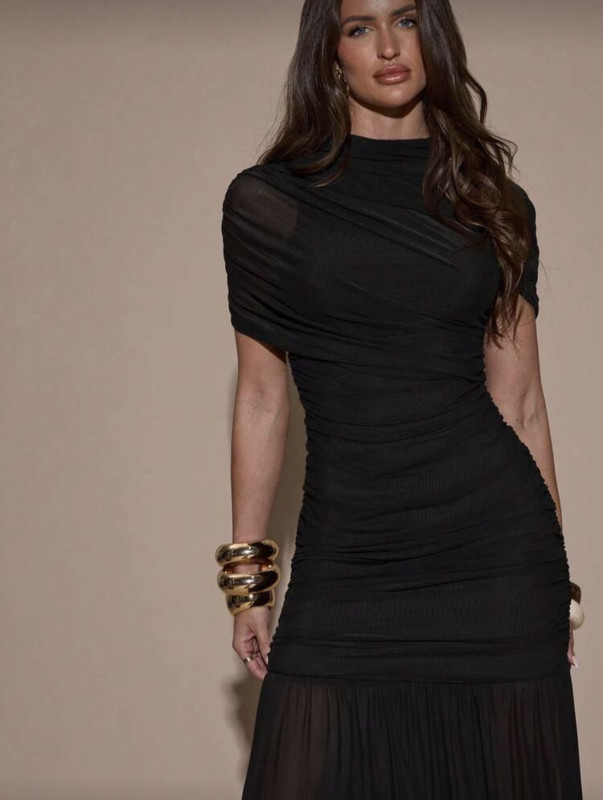 Elegant Ruched dress Black