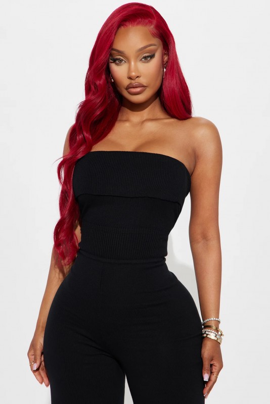 Come Closer Sweater Jumpsuit - Black