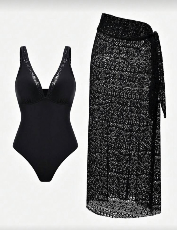 Swim Set One Piece Swimsuit Black