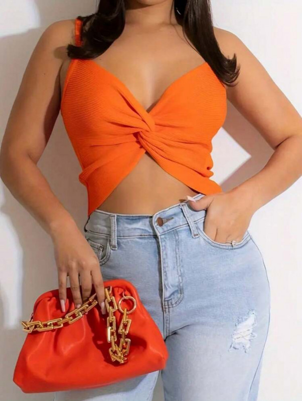 Orange Cami crop top