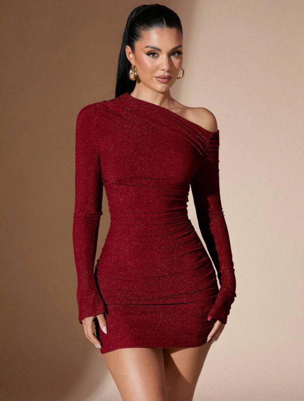 Red long sleeve dress
