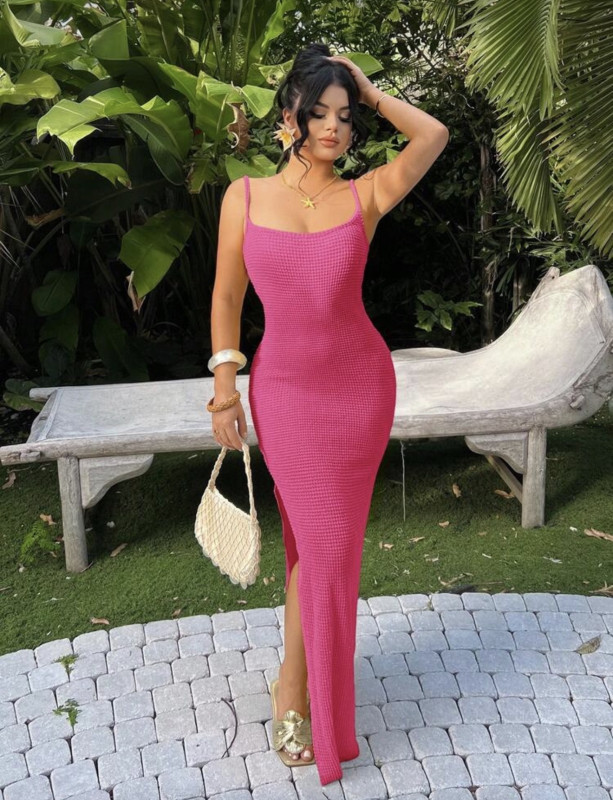 Hot pink beach dress