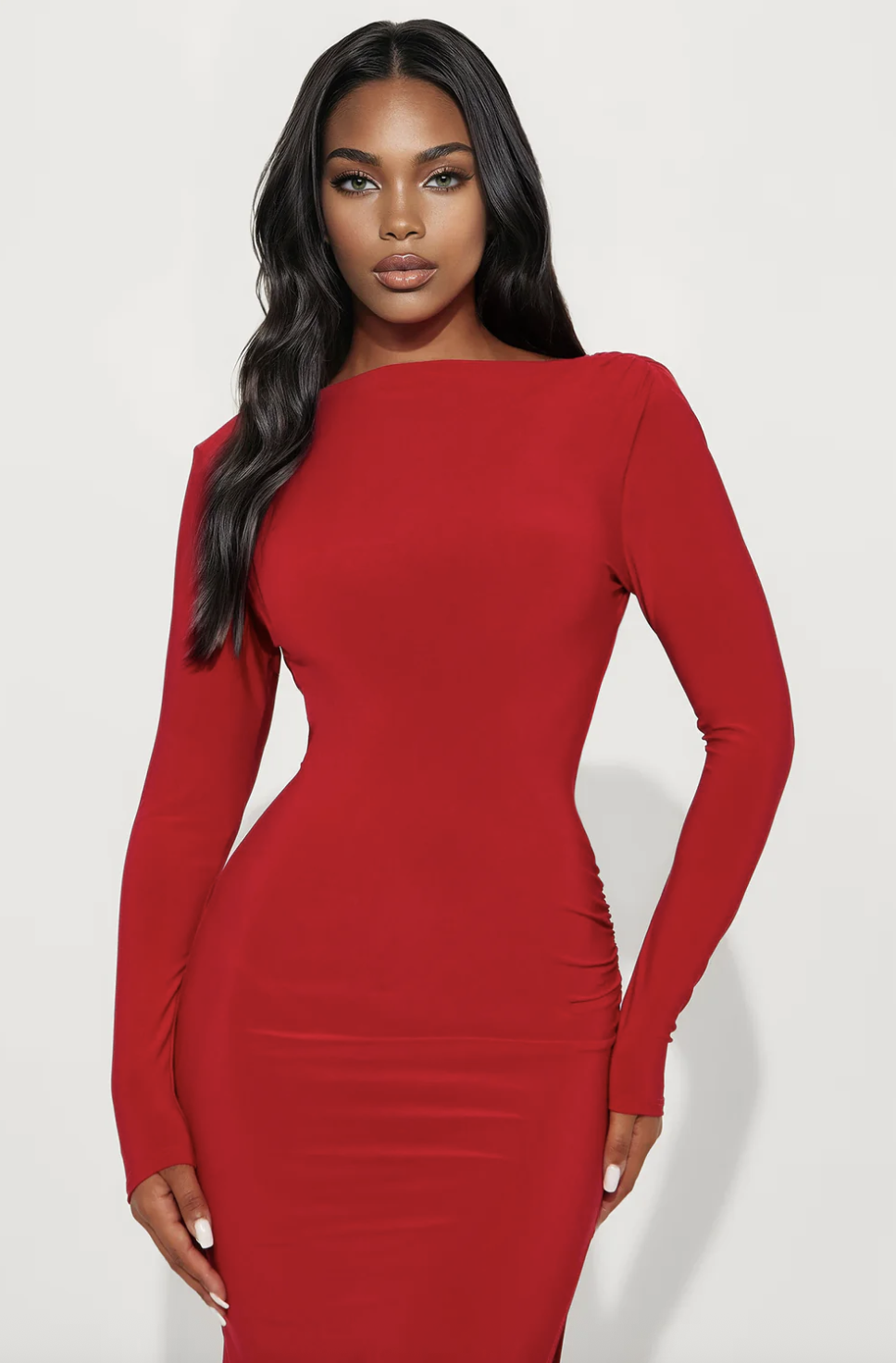 Hearts Home Backless Maxi Dress - Red