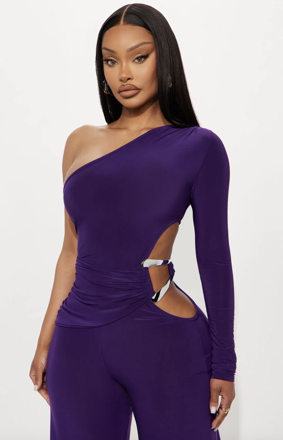 Call Me Yours Wide Leg Jumpsuit - Eggplant