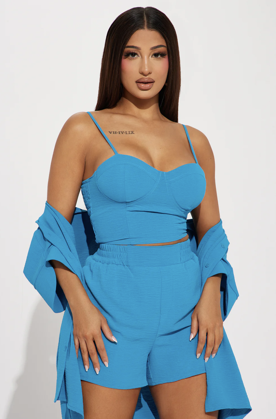 Meadow 3 Piece Short Set - Turquoise