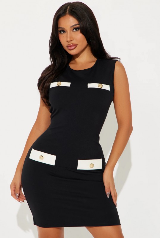 Business Woman Mini Dress - Black