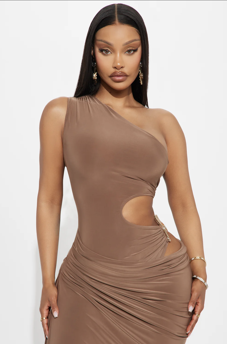 Extended Vacay Hardware Maxi Dress - Brown