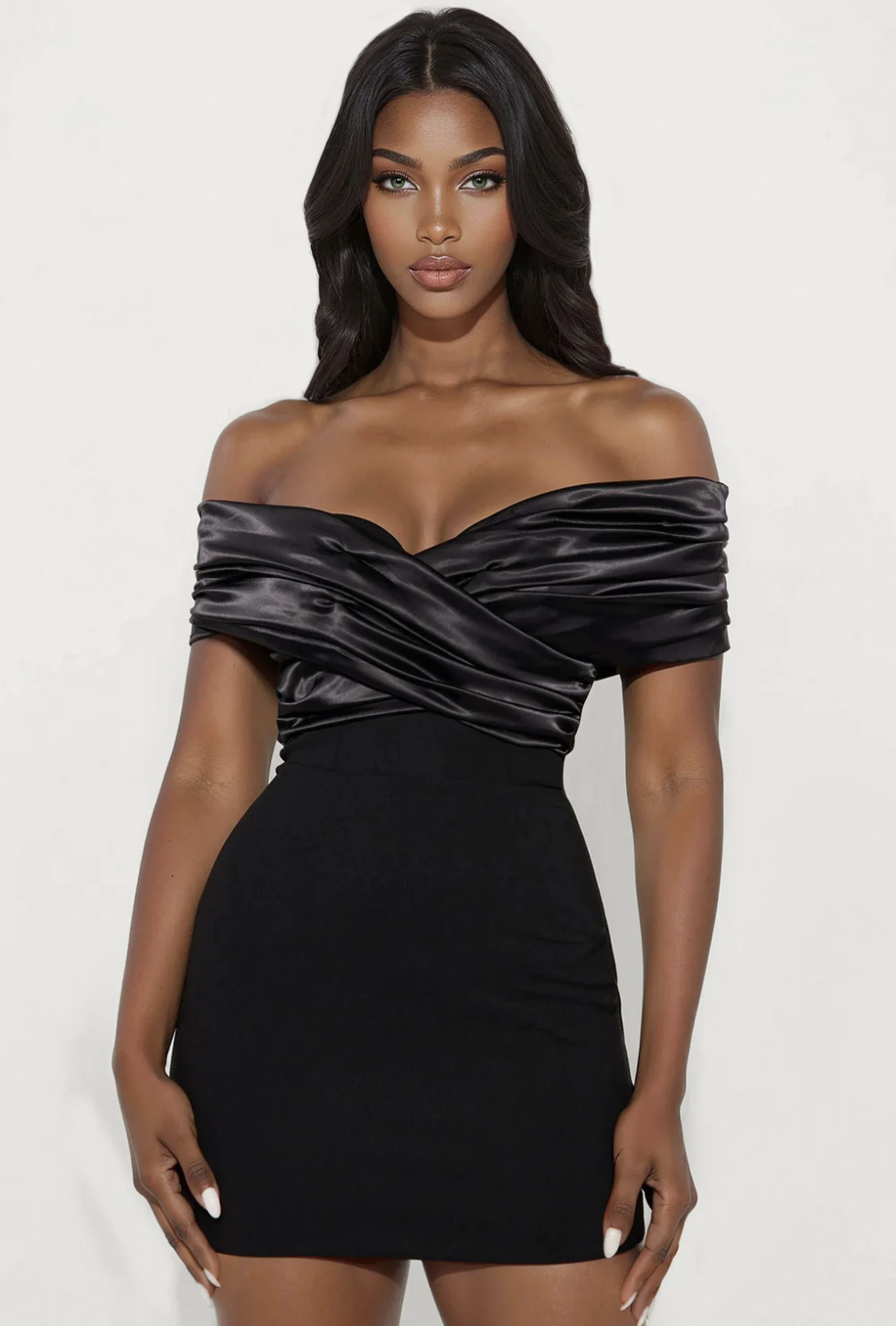 Am I The Drama Draped Mini Dress - Black