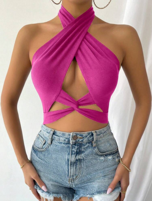 Pink  2025 twist crop top